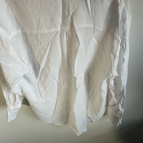 DYNAMITE white button up button down shirt collared shirt light flowy oversized - Picture 4 of 5